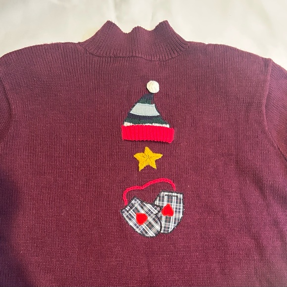 Karen Scott Burgundy Holiday Turtleneck Sweater - Picture 9 of 9